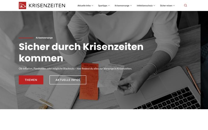 Screenshot of krisenzeiten-vorsorge.de