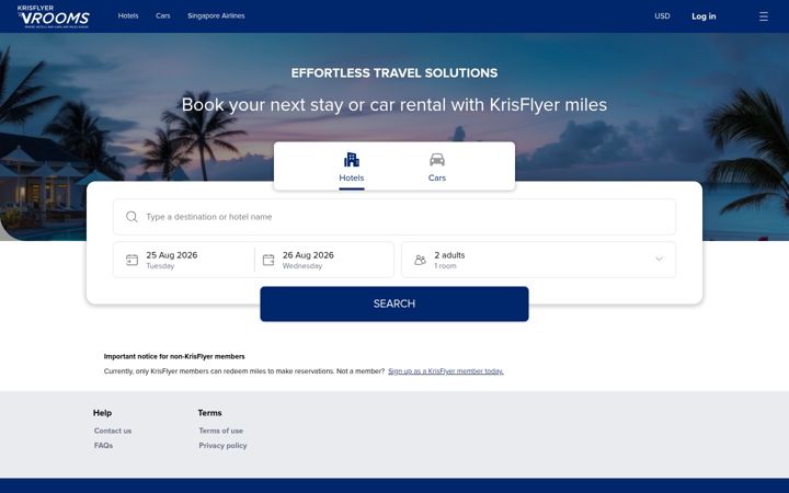 Screenshot of krisflyervrooms.com