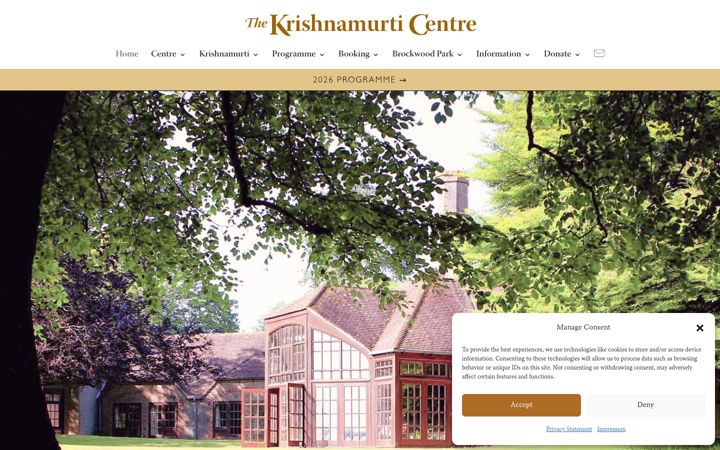 Screenshot of krishnamurticentre.org.uk