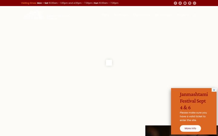 Screenshot of krishnatemple.com