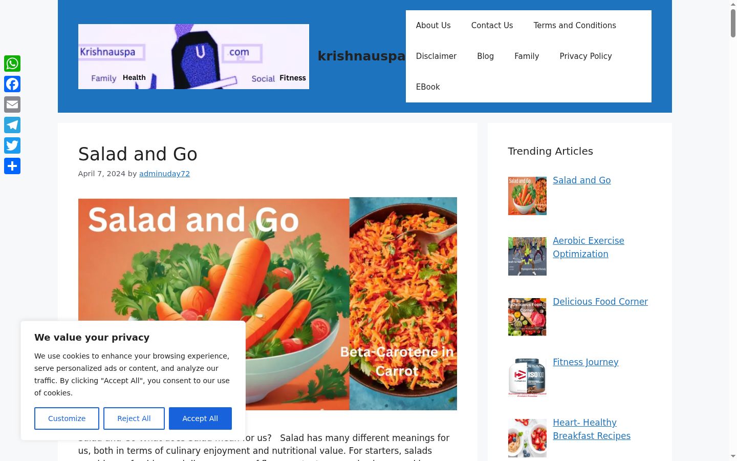 Screenshot del banner di consenso mostrato prima di qualsiasi interazione