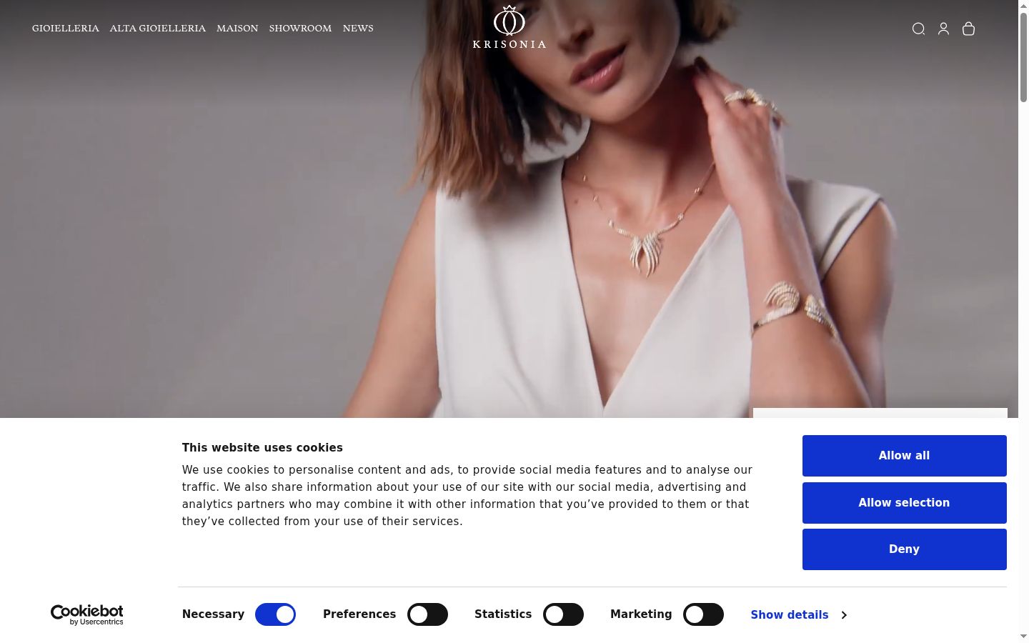 Captura de ecrã do banner de consentimento apresentado antes de qualquer interação