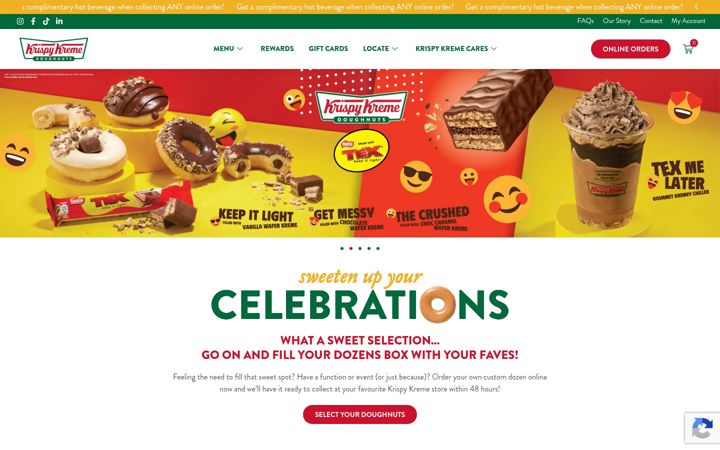 Ekrano kopija krispykremesa.com