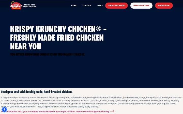 Ekrano kopija krispykrunchy.com