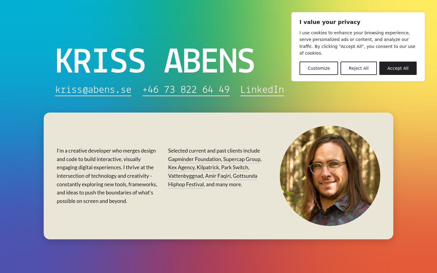 Capture d'écran de la bannière de consentement affichée avant toute interaction