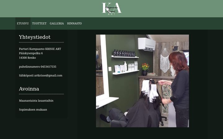 Screenshot of krisseart.fi
