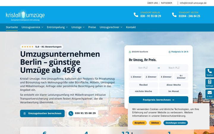 Screenshot of kristall-umzuege.de