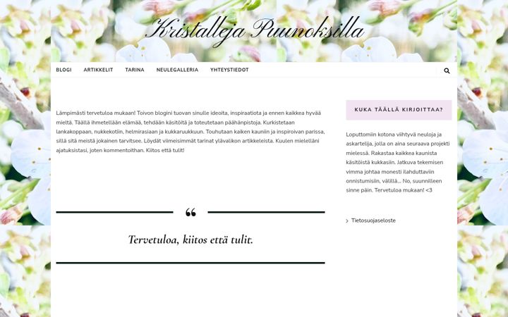 Screenshot of kristallejapuunoksilla.com