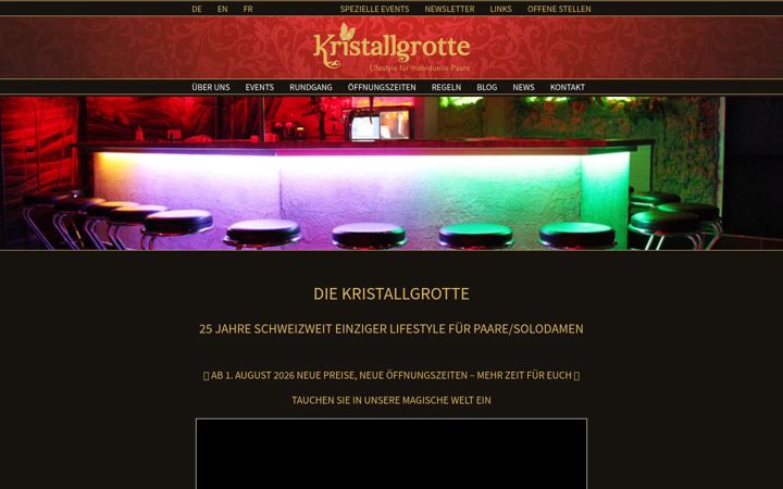 Screenshot of kristallgrotte.com