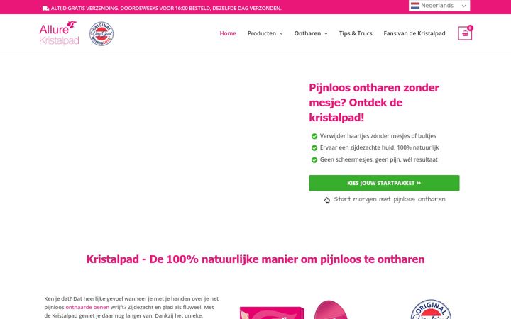 Kuvakaappaus sivustosta kristalpad.com