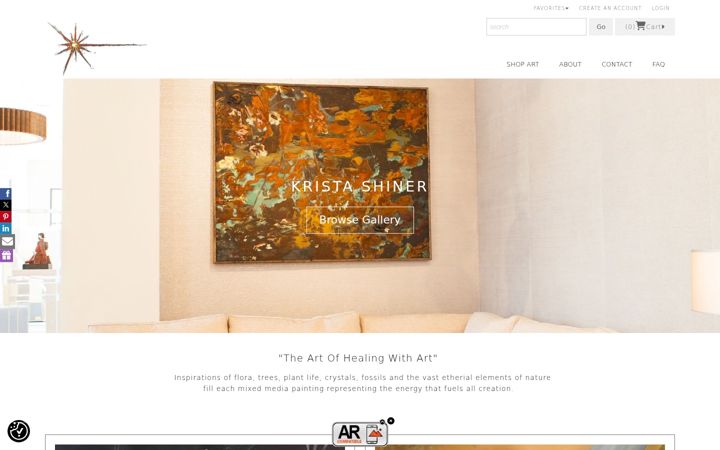 Screenshot of kristashiner.com