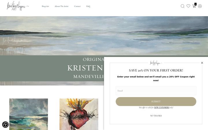 Screenshot of kristenclapperart.com