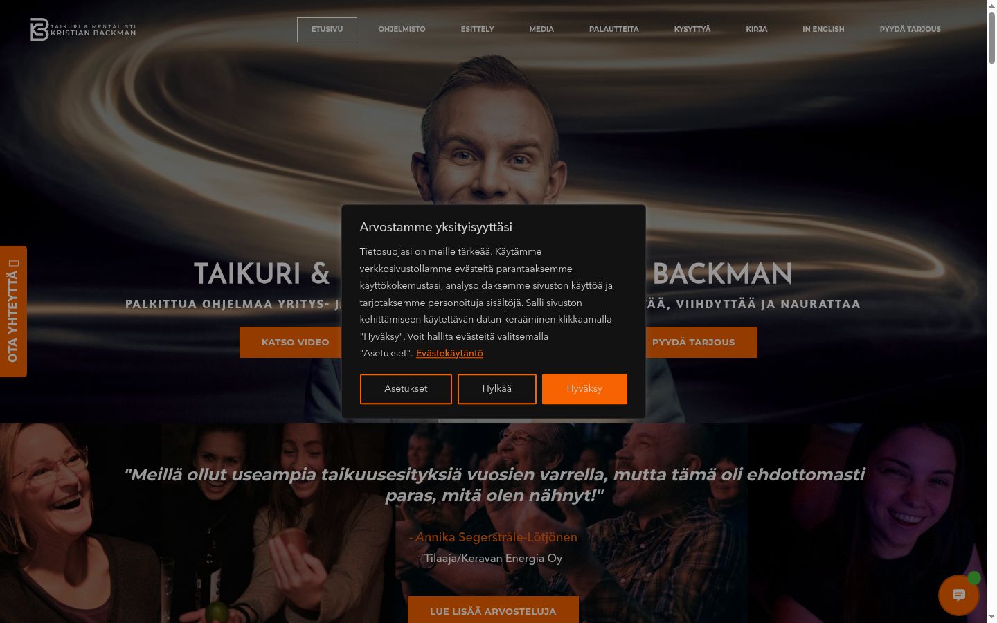 Sutikimo reklamjuostės, rodytos prieš bet kokią sąveiką, ekrano kopija