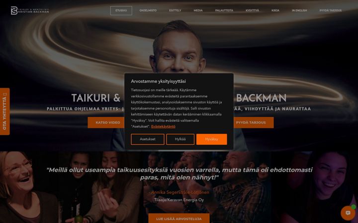 Screenshot of kristianbackman.fi