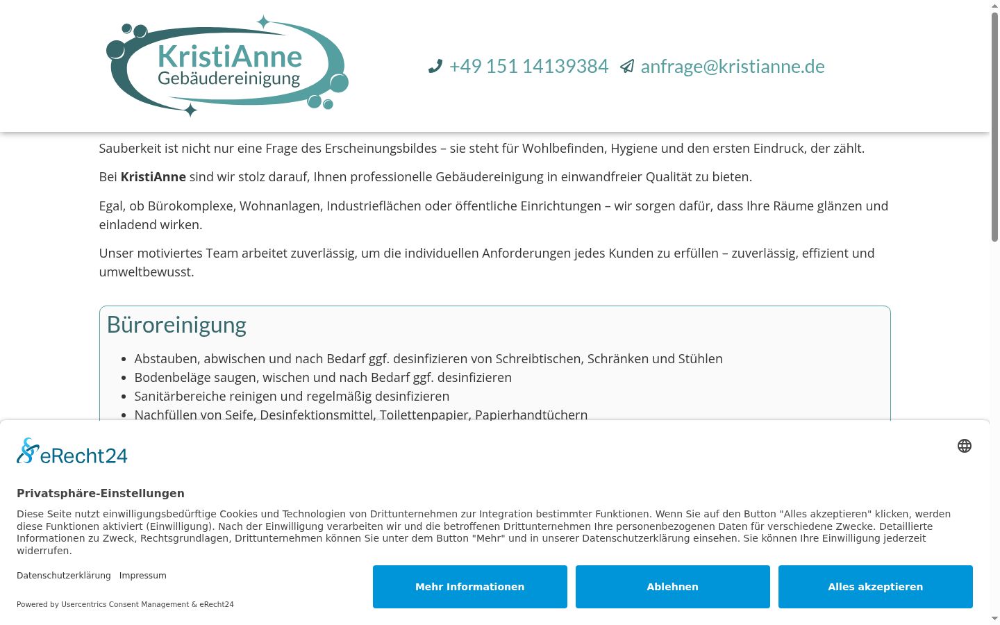 Screenshot del banner di consenso mostrato prima di qualsiasi interazione