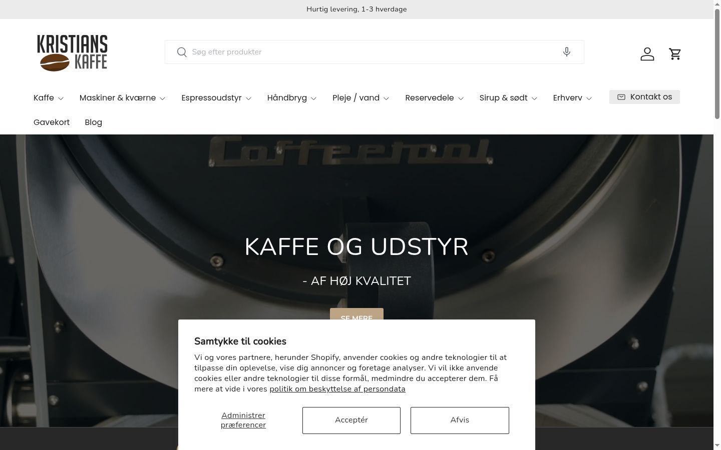 Kuvakaappaus suostumusbannerista, joka näytettiin ennen mitään vuorovaikutusta