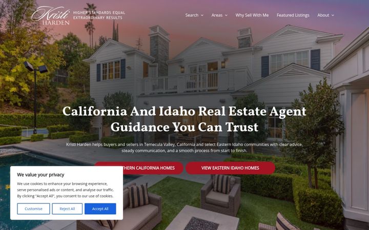 Screenshot of kristihardenrealestate.com