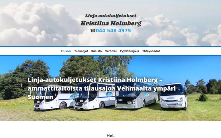 Screenshot of kristiinaholmberg.fi