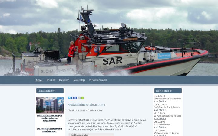 Screenshot of kristiinasunell.net