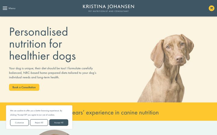 Screenshot of kristinajohansen.com