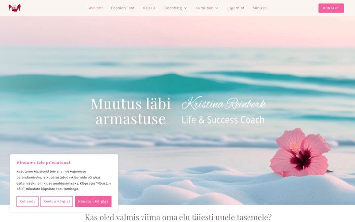 Screenshot of kristinareinberk.com