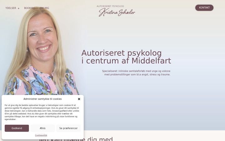 Screenshot of kristinaschoesler.dk