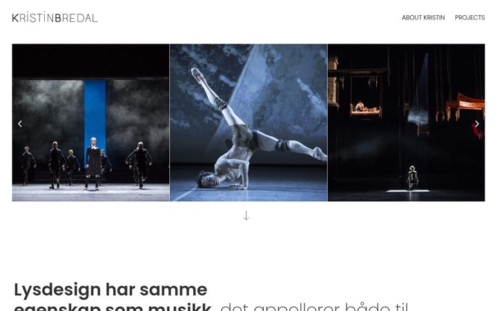 Screenshot of kristinbredal.com