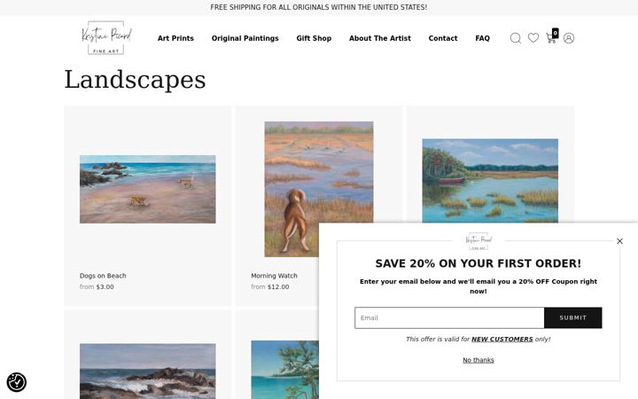 Screenshot of kristinepicard-art.com