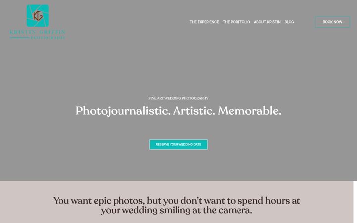 Screenshot of kristingriffinphotography.com