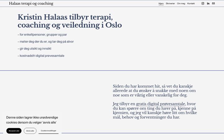 Screenshot of kristinhalaas.no