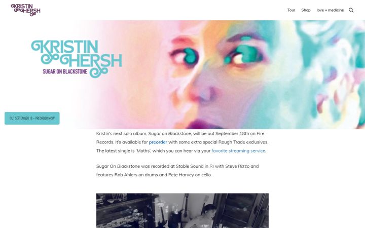Screenshot of kristinhersh.com