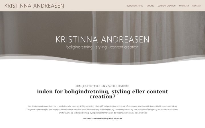 Screenshot of kristinnaandreasen.dk