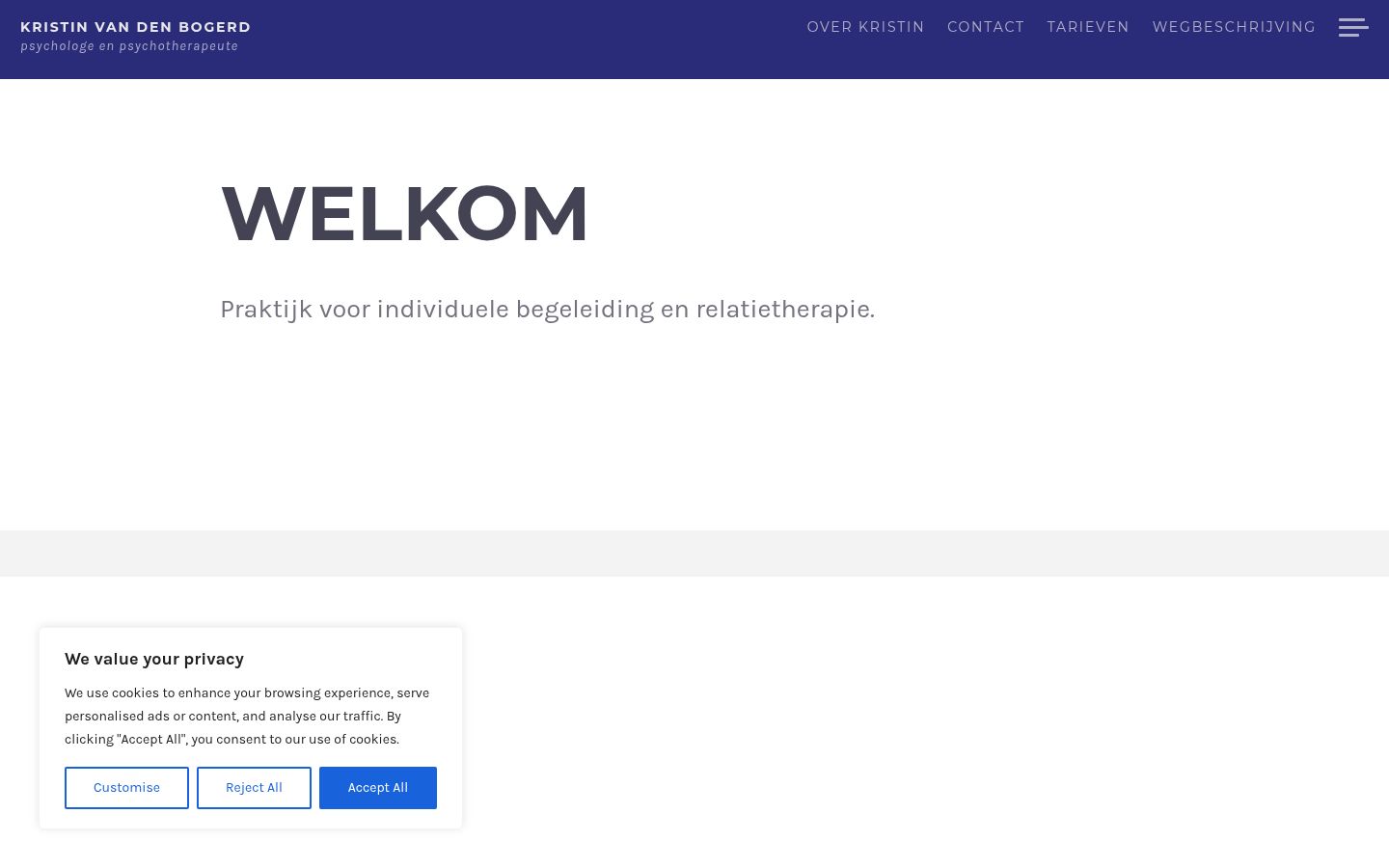 Screenshot van de toestemmingsbanner zoals getoond vóór enige interactie