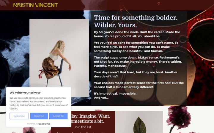 Screenshot of kristinvincent.com