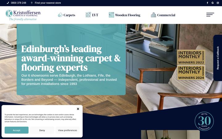 Screenshot di kristoffersencarpets.com