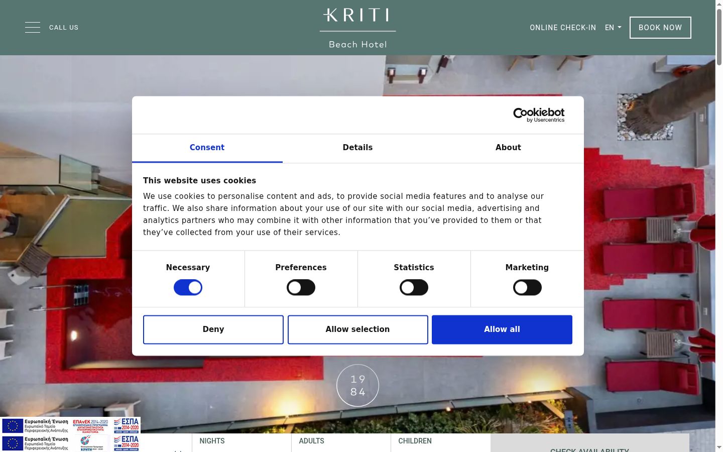 Sutikimo reklamjuostės, rodytos prieš bet kokią sąveiką, ekrano kopija