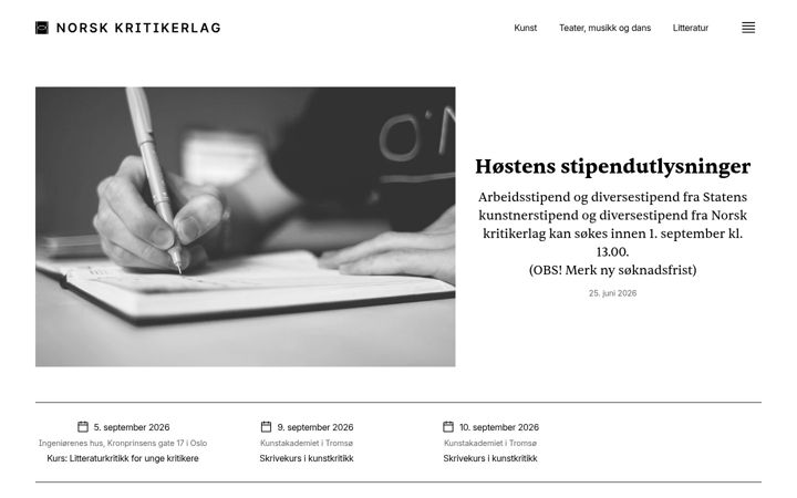 Screenshot of kritikerlaget.no