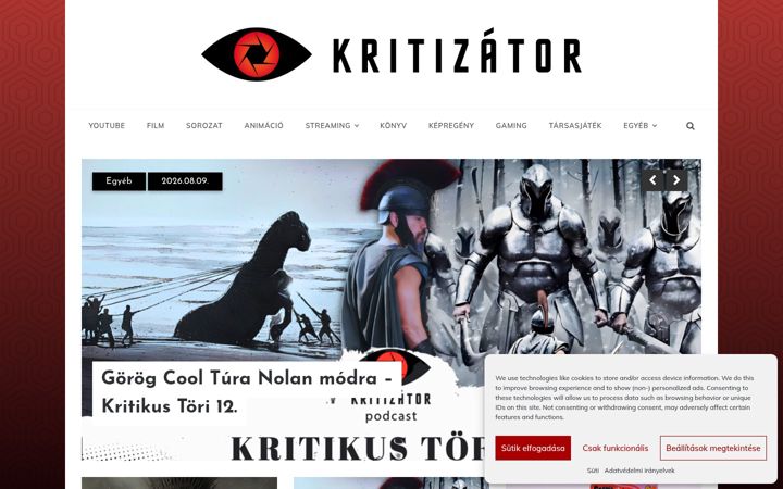 Screenshot of kritizator.hu