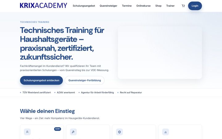 Screenshot of krix-academy.com