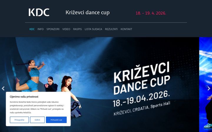 Skærmbillede af krizevcidancecup.com