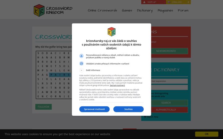 Screenshot of krizovkarsky-raj.cz