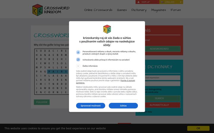 Screenshot of krizovkarsky-raj.sk