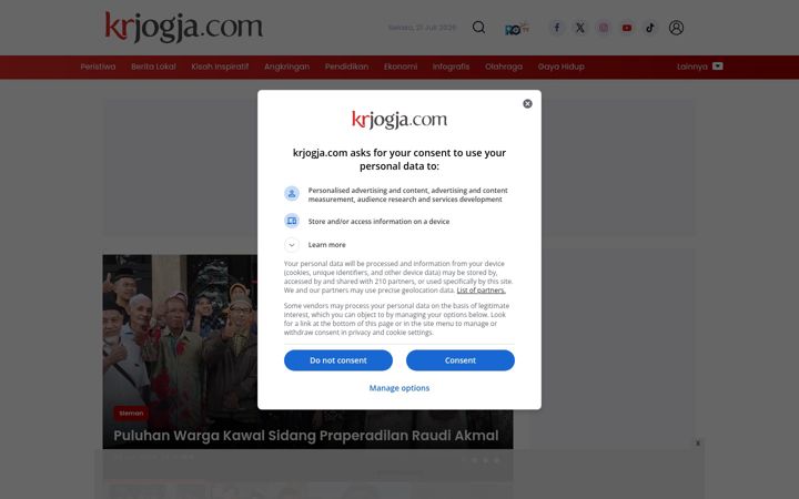 Screenshot of krjogja.com