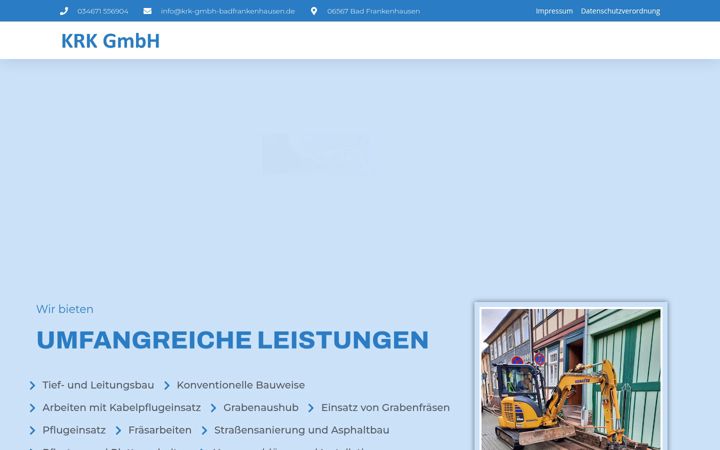 Screenshot of krk-gmbh-badfrankenhausen.de