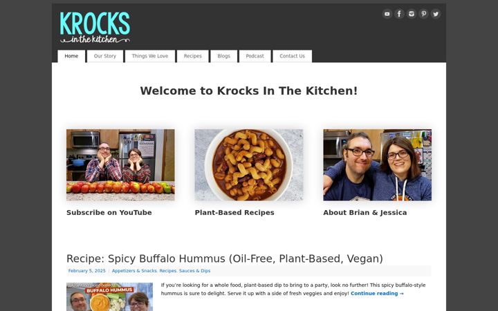 Screenshot of krocksinthekitchen.com