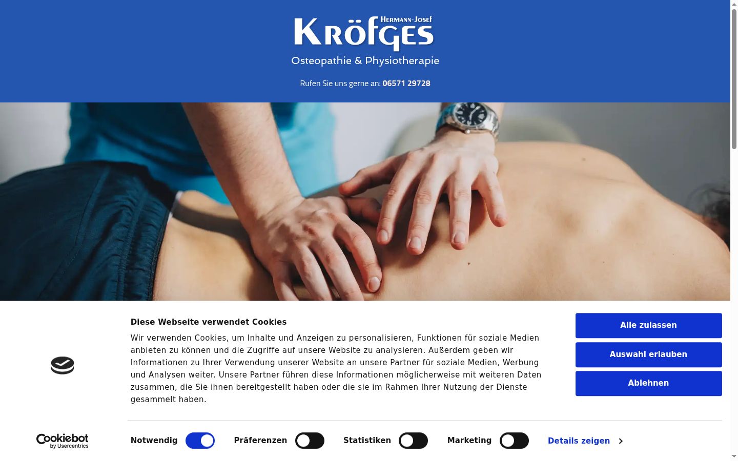Screenshot van de toestemmingsbanner zoals getoond vóór enige interactie