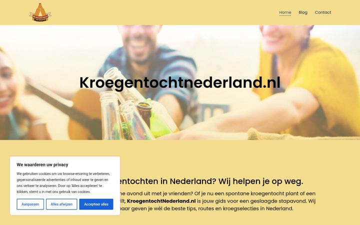 Screenshot of kroegentochtnederland.nl