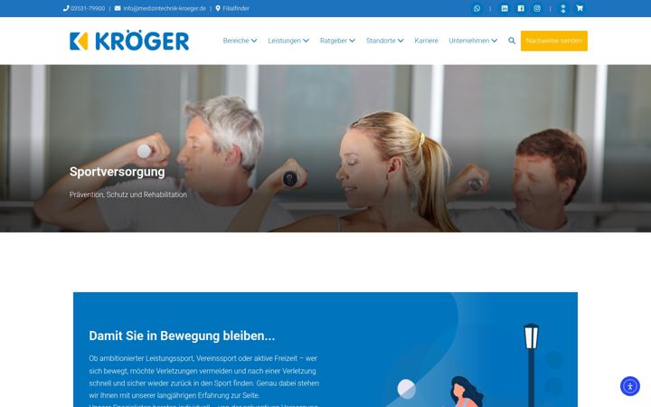 Screenshot of kroeger-sport-protection.de