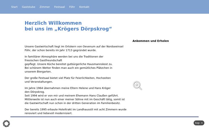 Screenshot of kroegers-doerpskrog.de