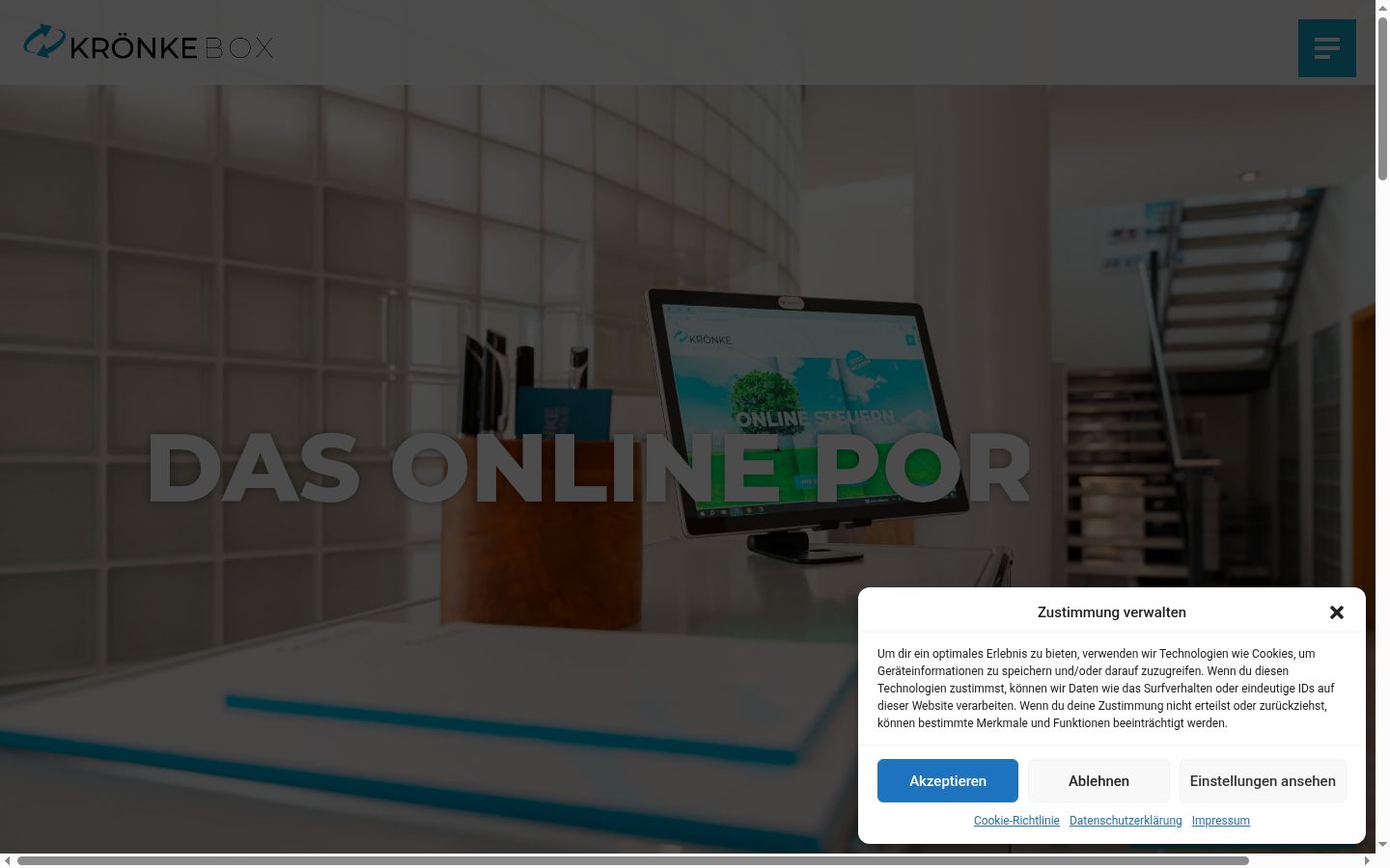 Capture d'écran de la bannière de consentement affichée avant toute interaction